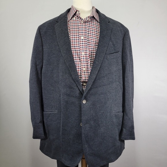 Joseph Abboud Men's Sport Coat‎ Blazer Two Button Navy Gray Cotton Blend Size 3X